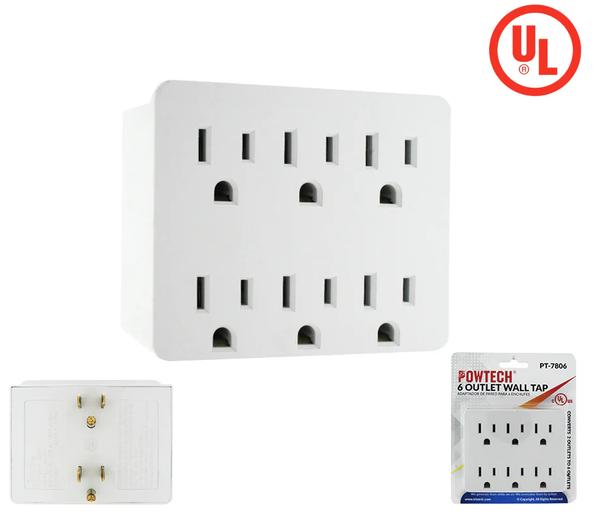 6 Outlet Swivel Tap (125V 15A 1875W) - UL Certified