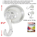 3 1/2 inch 3.5" Heavy Duty Suction Cup Hook