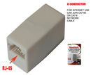 RJ-45 CAT-5e / CAT-6 In- Line Network Modular Coupler 8 Conductor