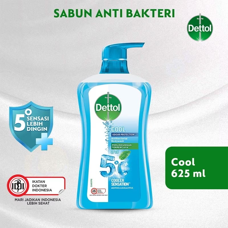 Dettol Cool Cooler Sensation Menthol & Eucalyptus Body Wash, 625ml (Pack of 2)