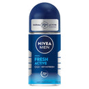 Nivea Men Fresh Active 72H Anti-Perspirant Roll-On, 1.7oz (50ml)