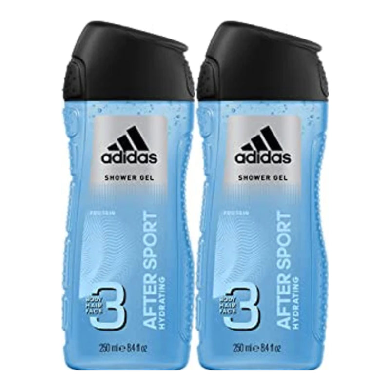 Adidas 3-in-1 AFTER SPORT Hydrating Protein Shower Gel, 8.4oz 250ml (Pack of 2)