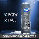 Dial Gentle Exfoliating 2-in-1 Body+Face Wash with Charcoal, 16oz.