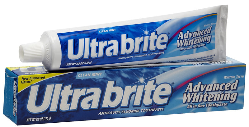 Ultra Brite Baking Soda & Peroxide Whitening Toothpaste, 6oz (170g) (Pack of 6)