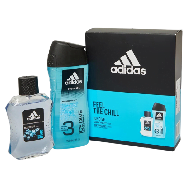 Adidas Feel The Chill - Ice Dive Gift Set (Cologne & Shower Gel) (Pack of 2)