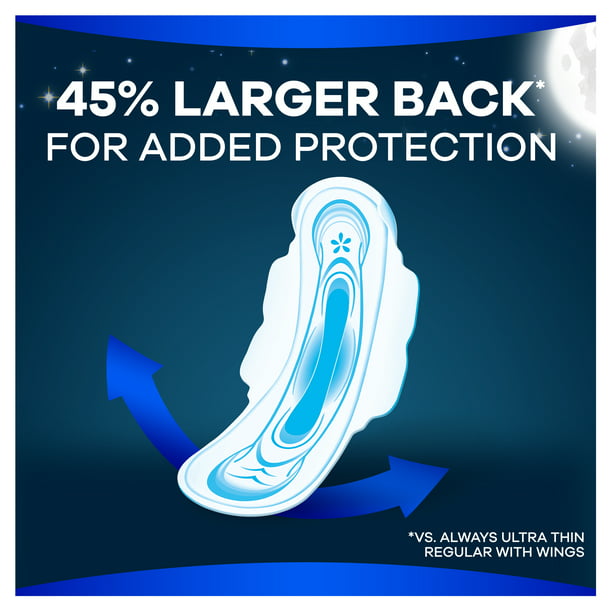 Always Ultra Thin Overnight Flexi-Wings Size 4 Sanitary Pads, 28 ct ...