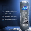 Dial Gentle Exfoliating 2-in-1 Body+Face Wash with Charcoal, 16oz.