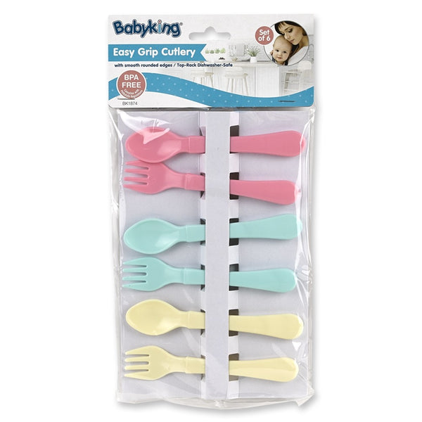 Baby Cutlery Set w/ Smooth Round Edges (Set Of 6) - BPA Free