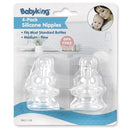 4-Pack Medium Flow Silicone Nipples - BPA Free