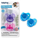 Orthodontic Pacifiers with Silicone Nipples, 2 Pack - BPA Free (0+ Months)