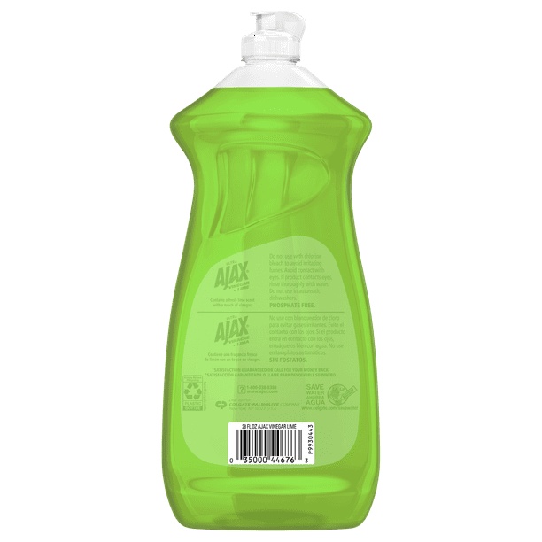 Ajax Ultra Vinegar + Lime Dish Liquid, 28 oz. (828ml) (Pack of 3)