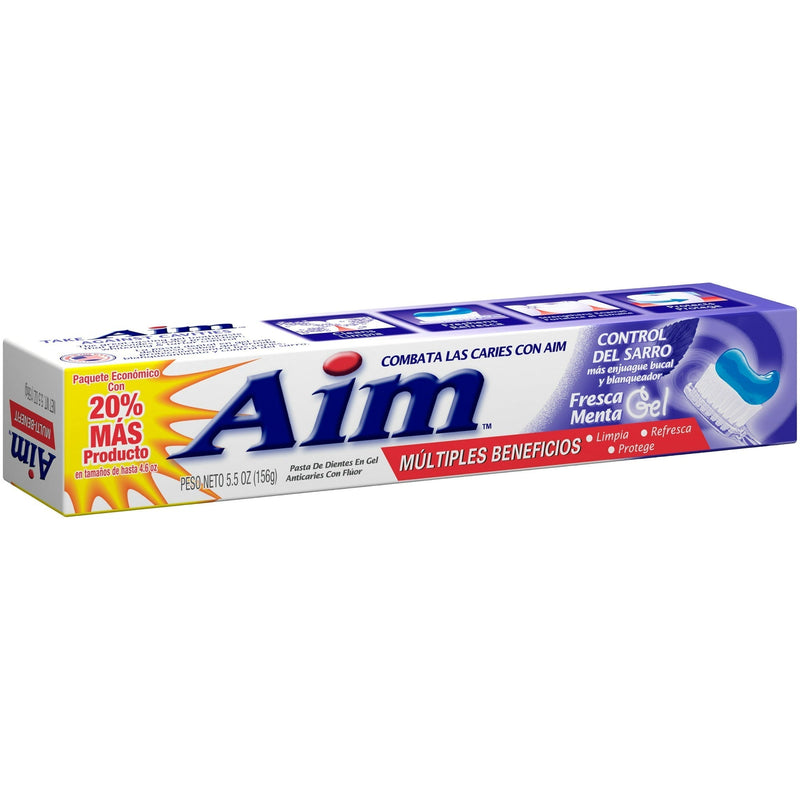 Aim Tartar Control Mouthwash Whitening Cool Mint Toothpaste, 5.5 oz (Pack of 12)