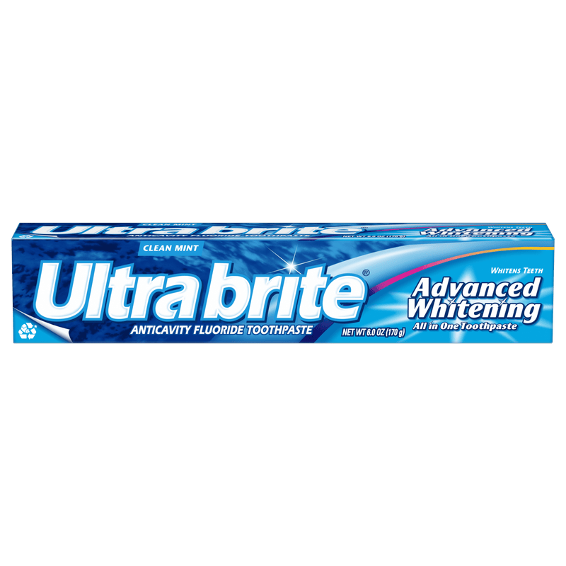 Ultra Brite Advanced Whitening All In One Toothpaste, 6.0oz (170g) (Pack of 2)