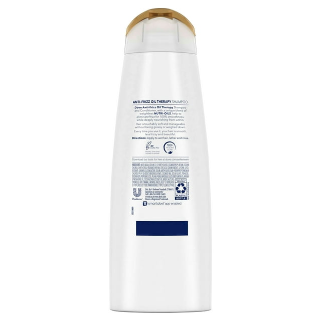 Dove Anti-Frizz Oil Therapy Shampoo, 12 Fl. Oz. (355ml) (Pack of 2)