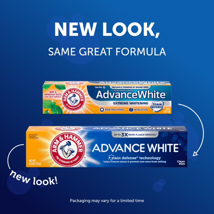 Arm & Hammer Advance White Clean Mint Toothpaste, 4.3oz (121g) (Pack of 2)