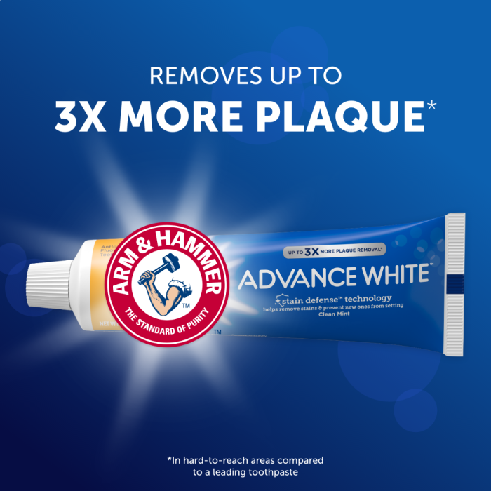 Arm & Hammer Advance White Clean Mint Toothpaste, 4.3oz (121g) (Pack of 12)