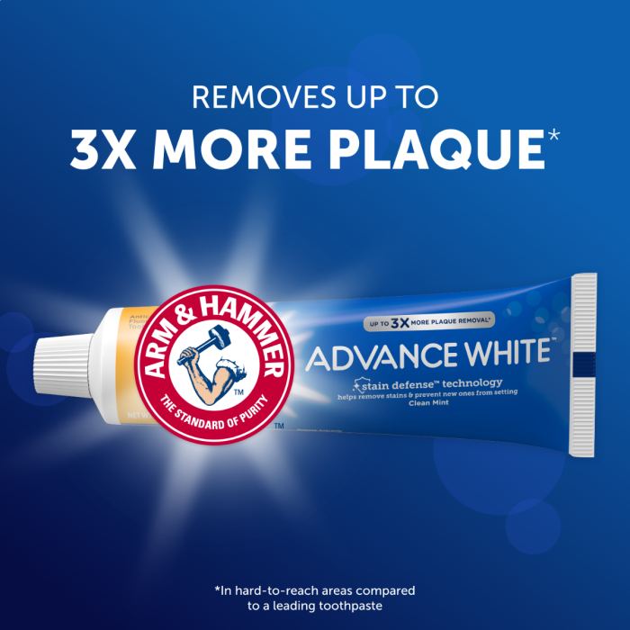 Arm & Hammer Advance White Clean Mint Toothpaste, 4.3oz (121g) (Pack of 3)