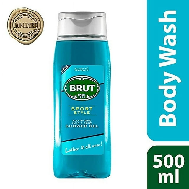 Brut Sport Style All-in-One Hair & Body Shower Gel, 16.9oz (Pack of 2)