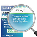 Anti-Gas Simethicone (125mg Softgels) Extra Strength, 15ct.