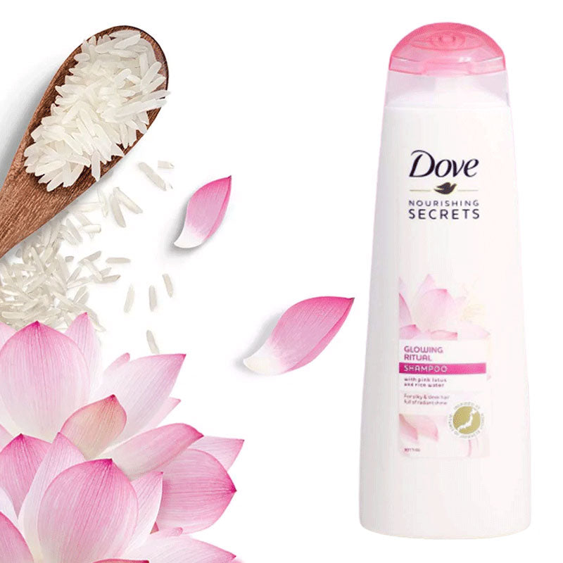 Dove Glowing Ritual Shampoo w/ Pink Lotus & Rice Water, 250ml (Pack of 3)