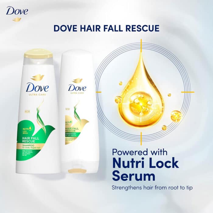 Dove Ultra Care Hair Fall Rescue Shampoo, 23oz (680ml) (Pack of 3)