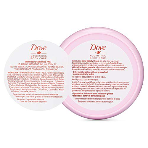 Dove Nourishing Body Care Beauty Cream for Face & Body, 250ml (Pack of 2)