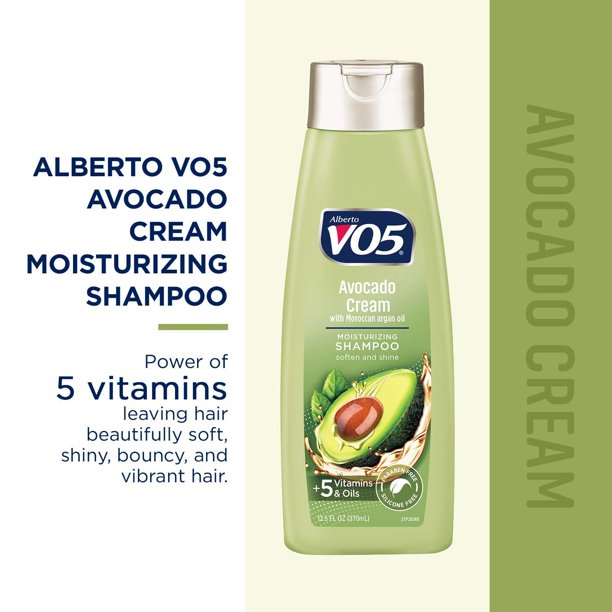 Alberto VO5 Avocado Cream with Moroccan Argan Oil Shampoo, 12.5 oz. (Pack of 3)