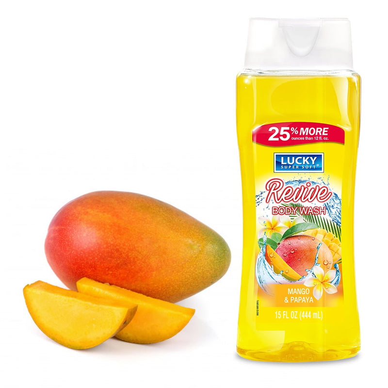 Lucky Super Soft Revive Body Wash - Mango & Papaya, 12oz (355ml)