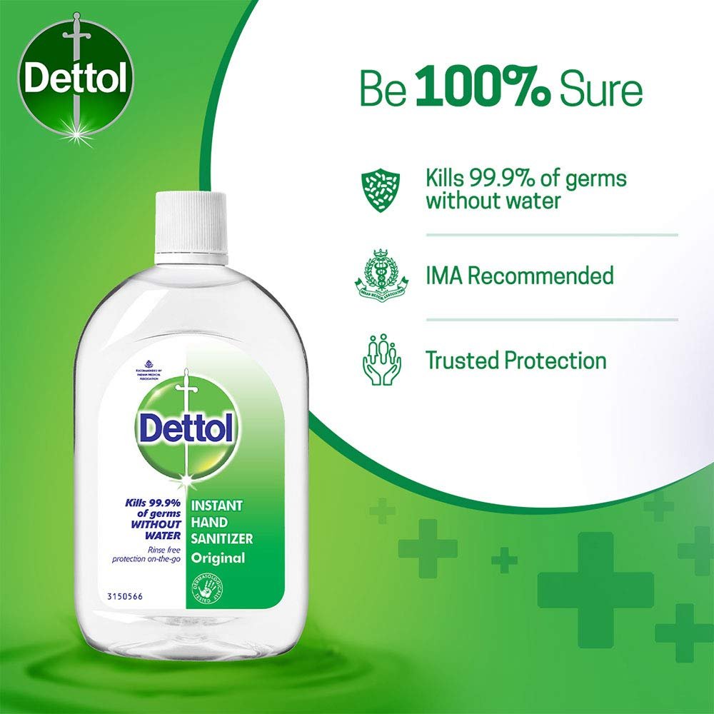 Dettol Original Instant Hand Sanitizer, 16.9oz (500ml) (Pack of 12 ...