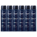 6 Pack x Nivea Men Deep Darkwood MaxxTech 72 Hour Spray, 6.76oz. (200ml)