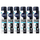 6 Pack x Nivea Men Black & White Invisible Fresh 72H Spray, 6.76oz. (200ml)