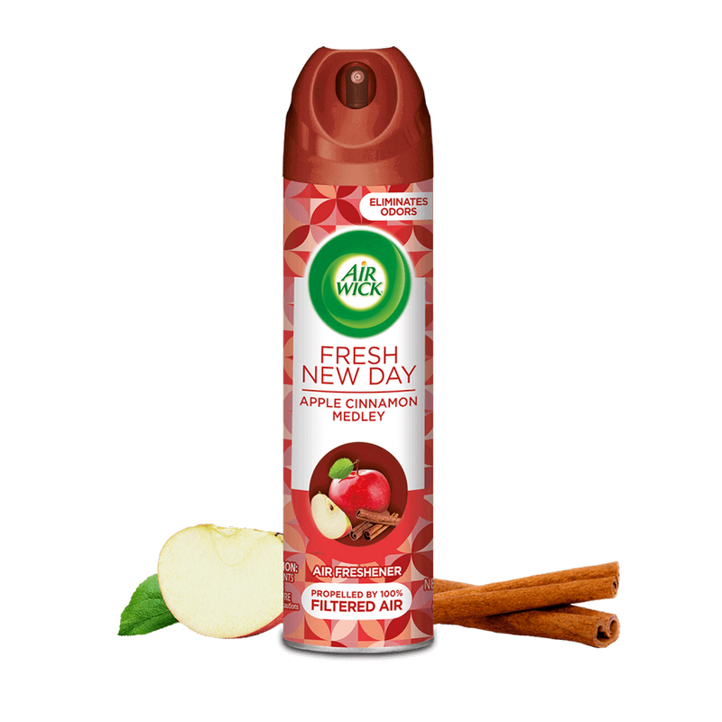 Air Wick Fresh New Day - Apple Cinnamon Medley Air Freshener, 8 oz (Pack of 6)
