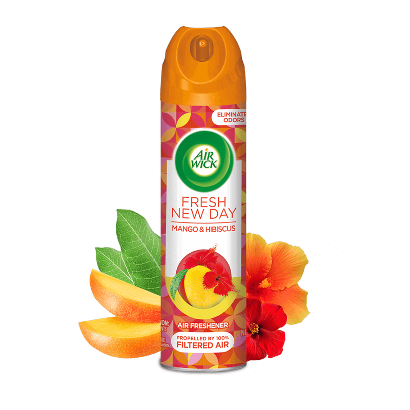 Air Wick 6-In-1 Fresh New Day - Mango & Hibiscus Air Freshener, 8oz (Pack of 2)