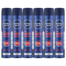 6 Pack x Nivea Men Dry Impact 72 Hour Anti-Perspirant Spray, 6.76oz. (200ml)