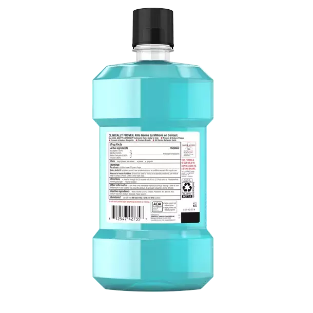 Listerine Cool Mint Antiseptic Mouthwash, 8.45oz (250ml) (Pack of 2)