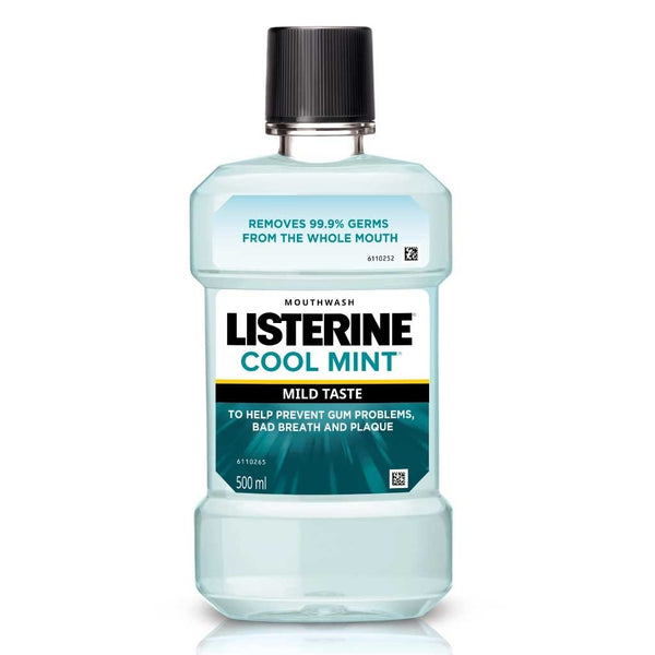 Listerine Cool Mint Milder Taste 0% Alcohol Mouthwash, 16.9oz 500ml