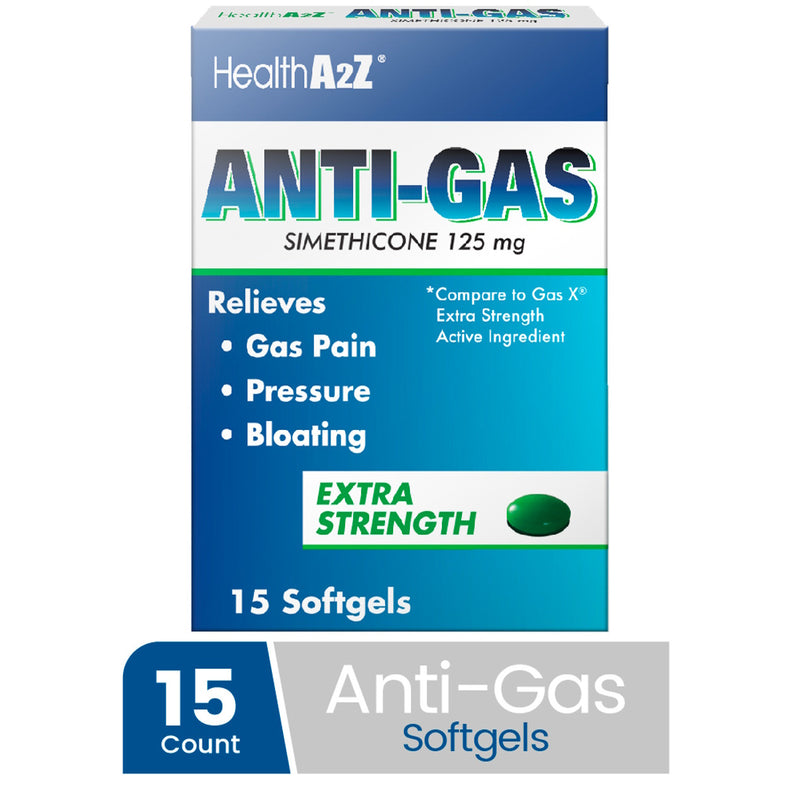 Anti-Gas Simethicone (125mg Softgels) Extra Strength, 15ct.