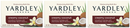 Yardley London Creamy Coconut Moisturizing Bath Bar Soap, 4.25oz. (Pack of 3)