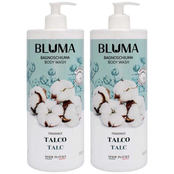 Bluma Bagnoschiuma Body Wash - Talc (Made in Italy), 33.8oz (Pack of 2)
