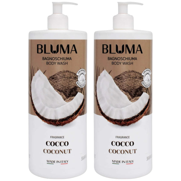 Bluma Bagnoschiuma Body Wash - Coconut (Made in Italy), 33.8oz (Pack of 2)
