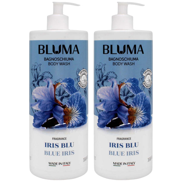 Bluma Bagnoschiuma Body Wash - Blue Iris (Made in Italy), 33.8oz (Pack of 2)