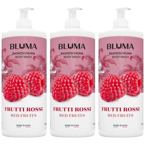 Bluma Bagnoschiuma Body Wash - Raspberry (Made In Italy), 33.8oz (Pack of 3)