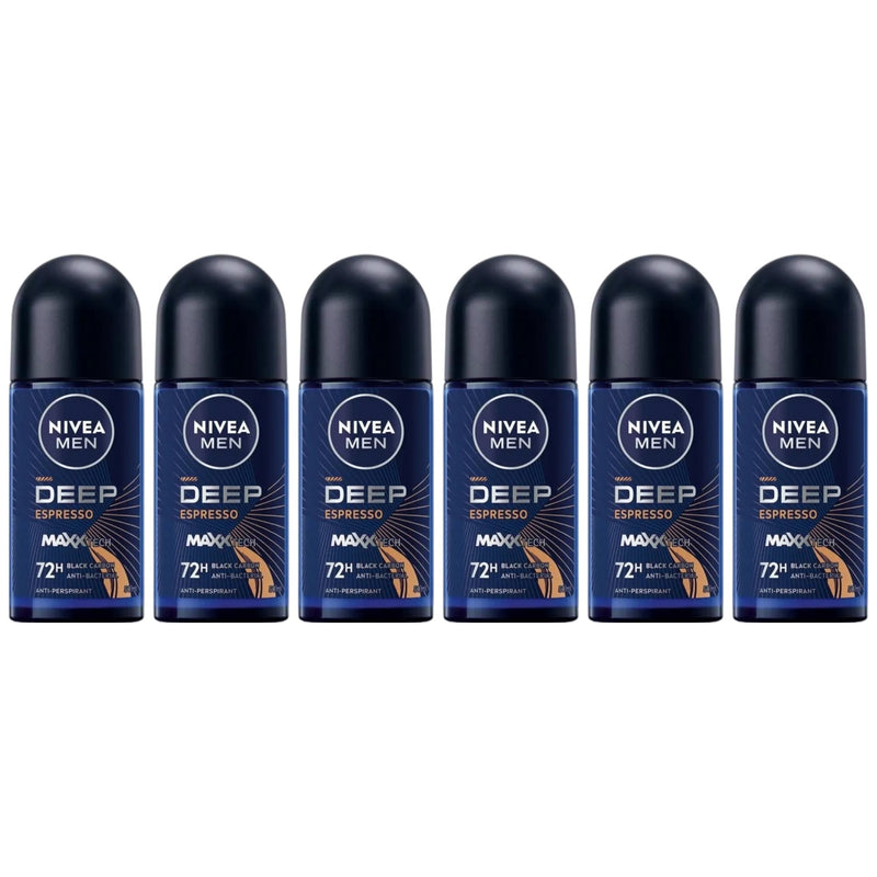 Nivea Men Deep Espresso Black Carbon Anti-Perspirant Deo, 1.7oz (Pack of 6)