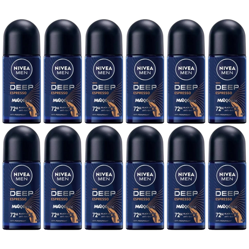 Nivea Men Deep Espresso Black Carbon Anti-Perspirant Deo, 1.7oz (Pack of 12)