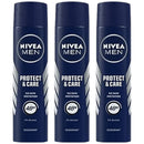 Nivea Men Protect & Care 48 Hour Deodorant Spray, 5oz (150ml) (Pack of 3)