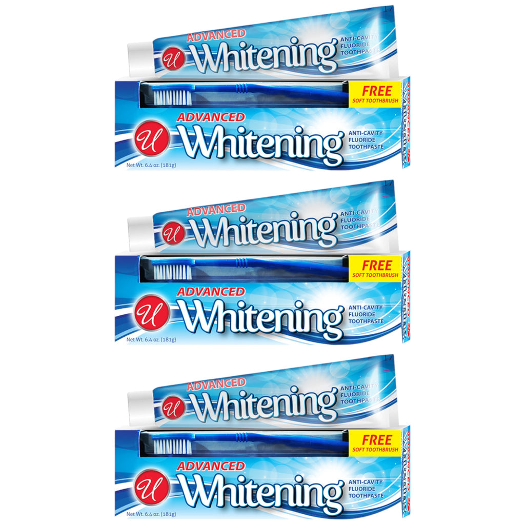 Advanced Whitening Anti-Cavity Fluoride Toothpaste, 6.4oz (181g) (Pack ...
