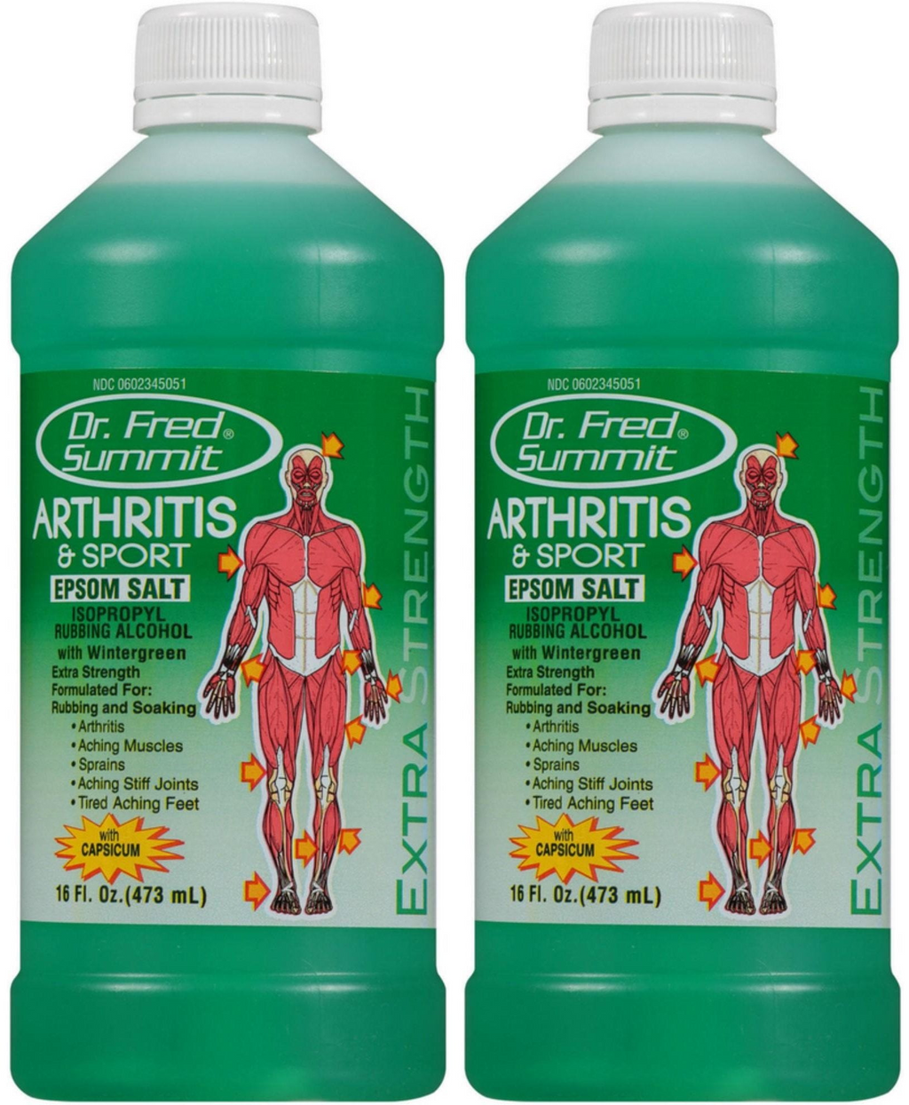 Dr. Fred Summit Arthritis & Sport Epsom Salt Alcohol, 16oz. (473ml) (P ...