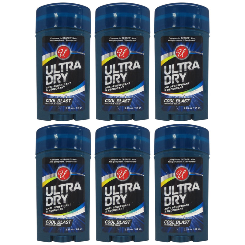 Ultra Dry Anti-Perspirant & Deodorant Solid - Cool Blast, 2.25oz. (Pack of 6)