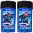 All Day Clear Stick Deodorant - Clean Fresh Scent, 2.25oz. (64g) (Pack of 2)