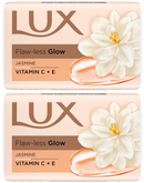 LUX Flaw-less Glow Bar Soap Jasmine & Vitamin C + E, 75g (2.65oz) (Pack of 2)